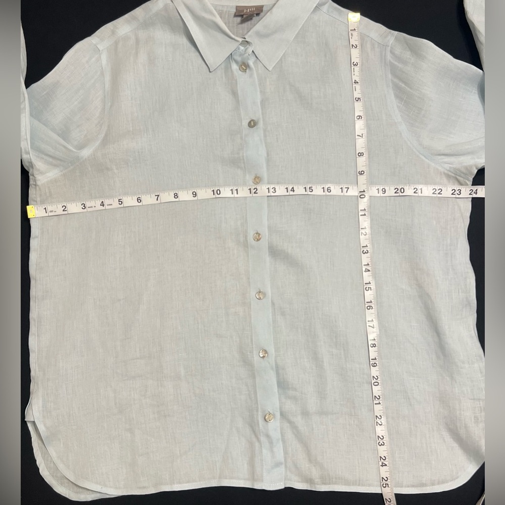J.Jill 100% Linen Button-Down Shirt – Light Blue, Petite Medium Women’s - Picture 3 of 7